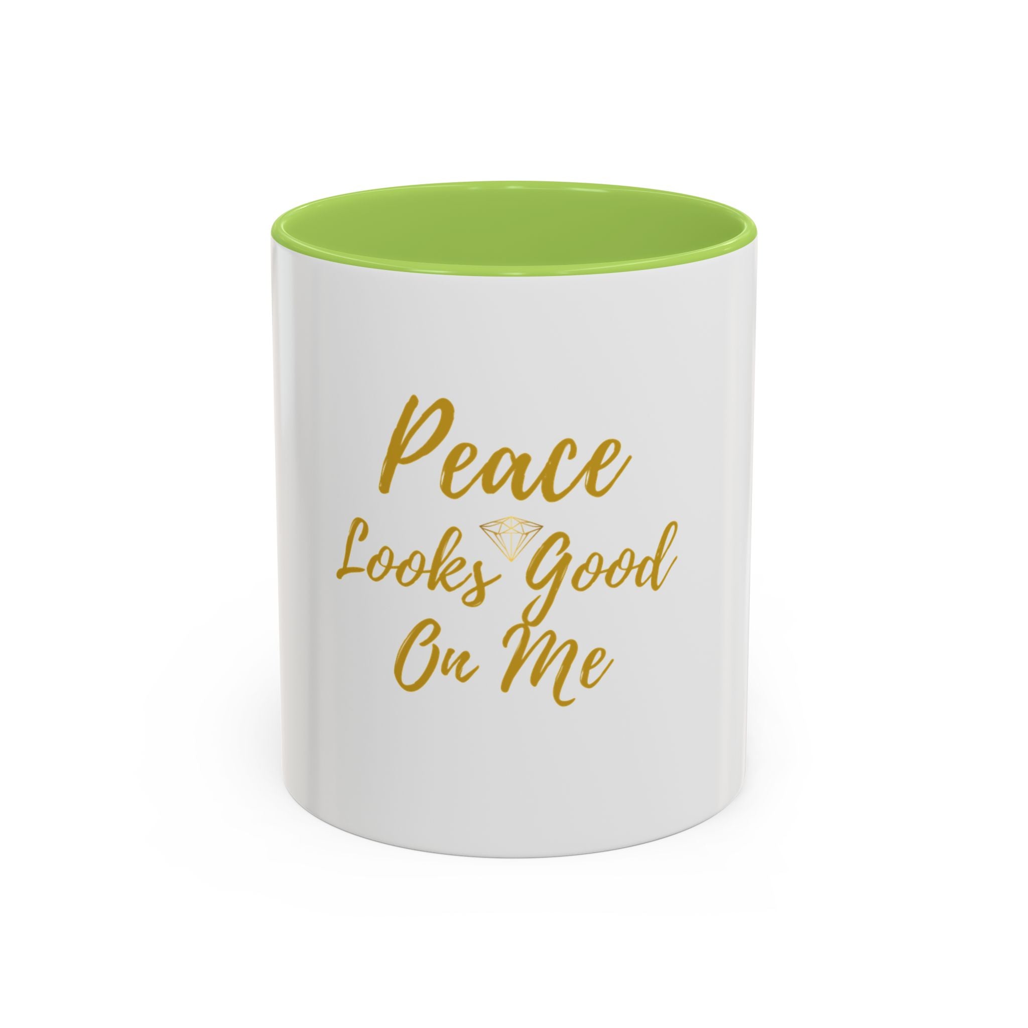 Peace Looks Good on Me Coffee Mug — Inspirational Accent Mug