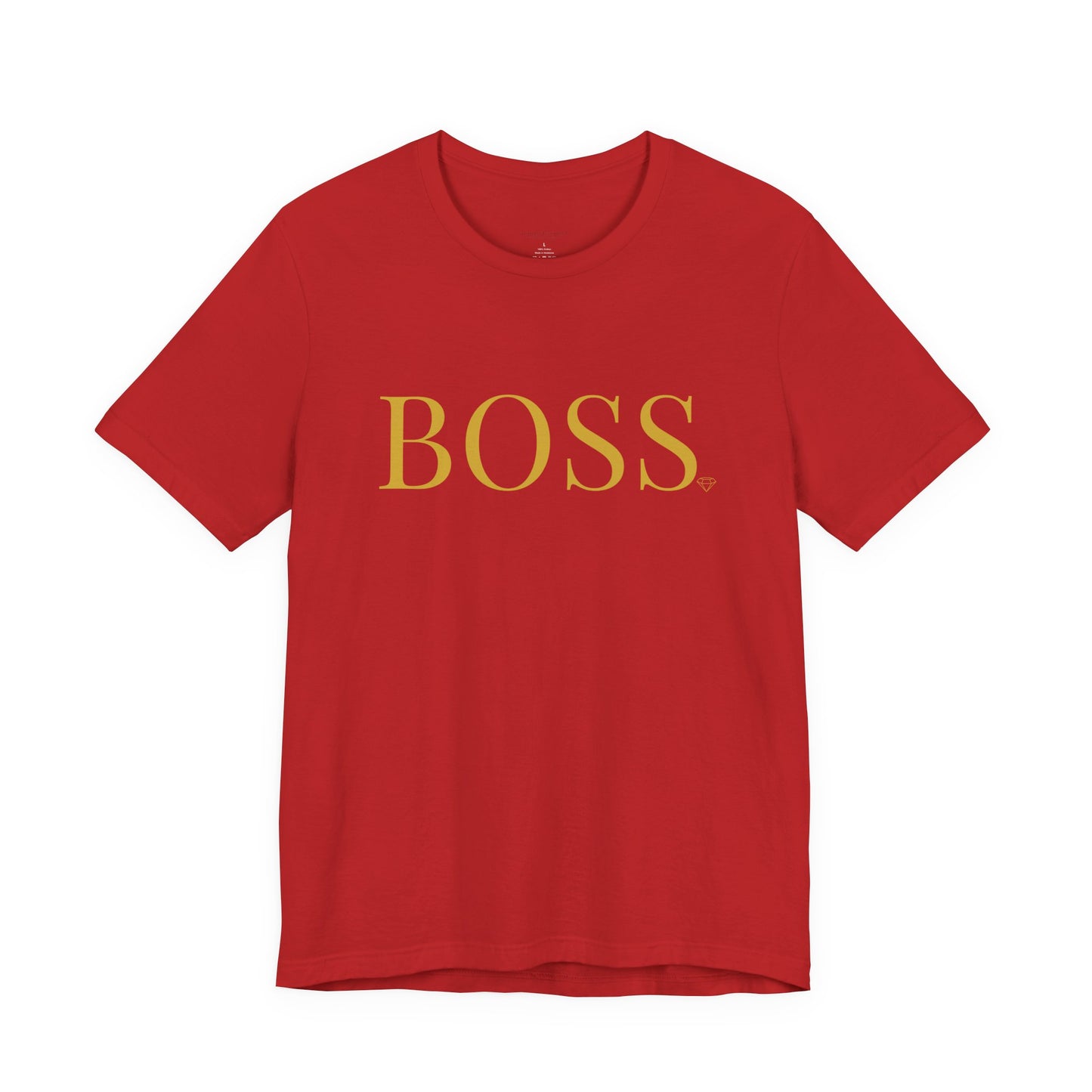Gold 'BOSS' Text T-Shirt | Tee, Minimal Typography