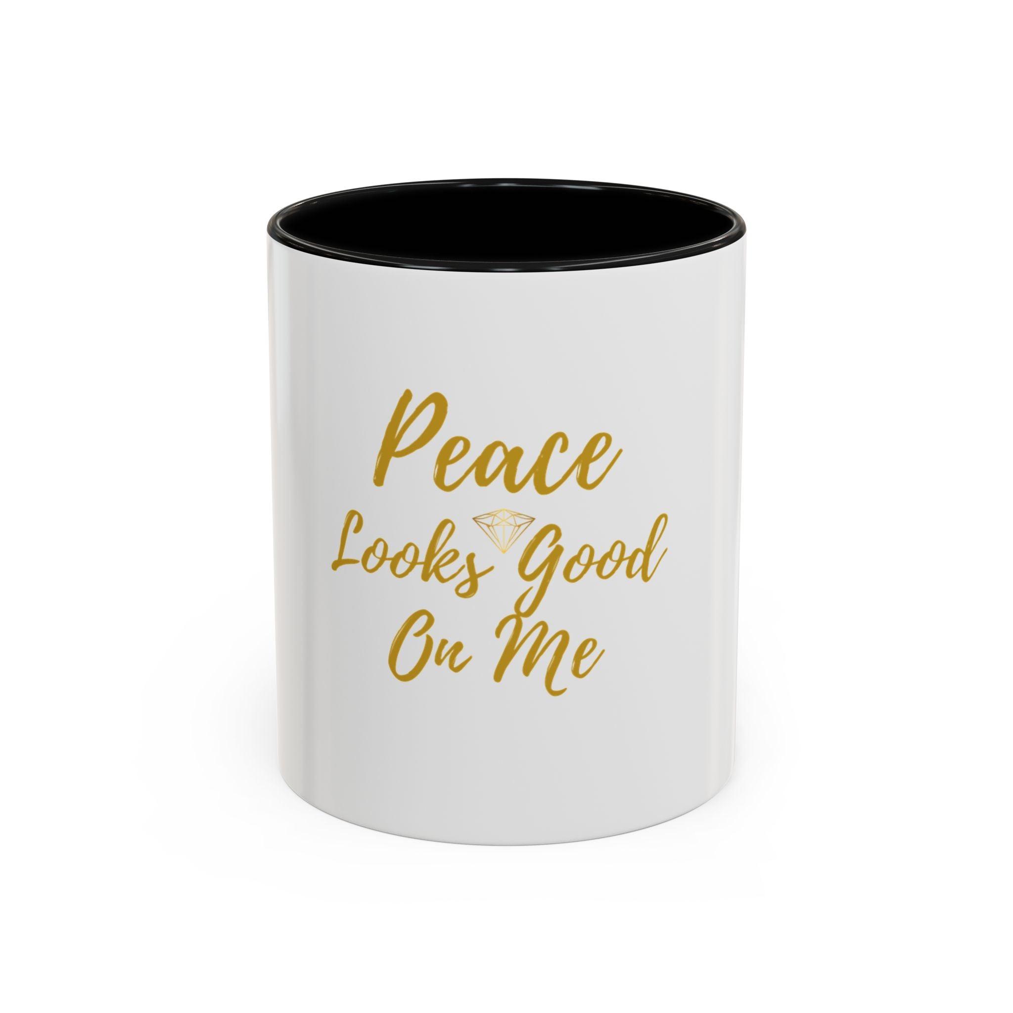 Peace Looks Good on Me Coffee Mug — Inspirational Accent Mug