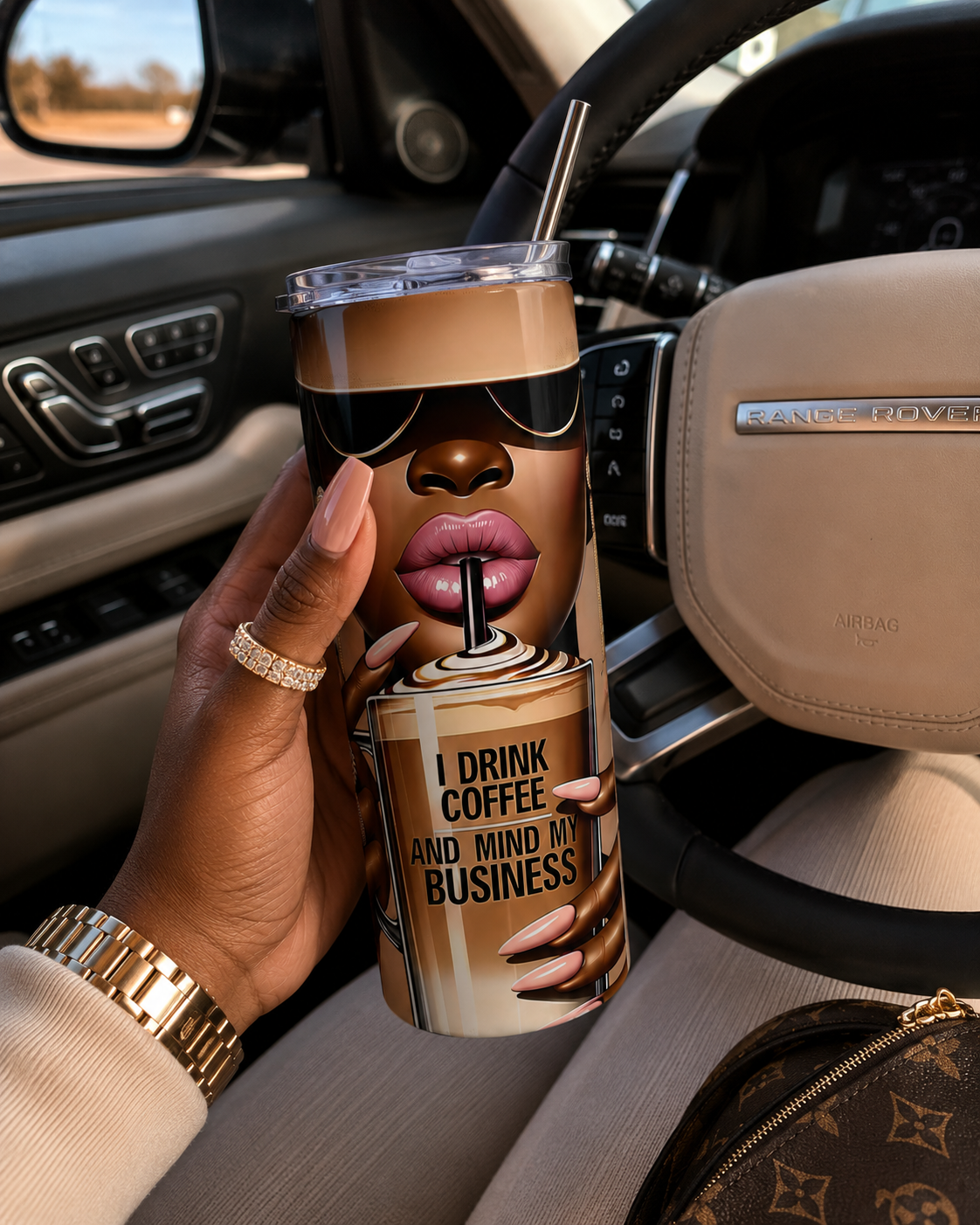 "I Drink Coffee and Mind My Business" 20oz Stainless Tumbler