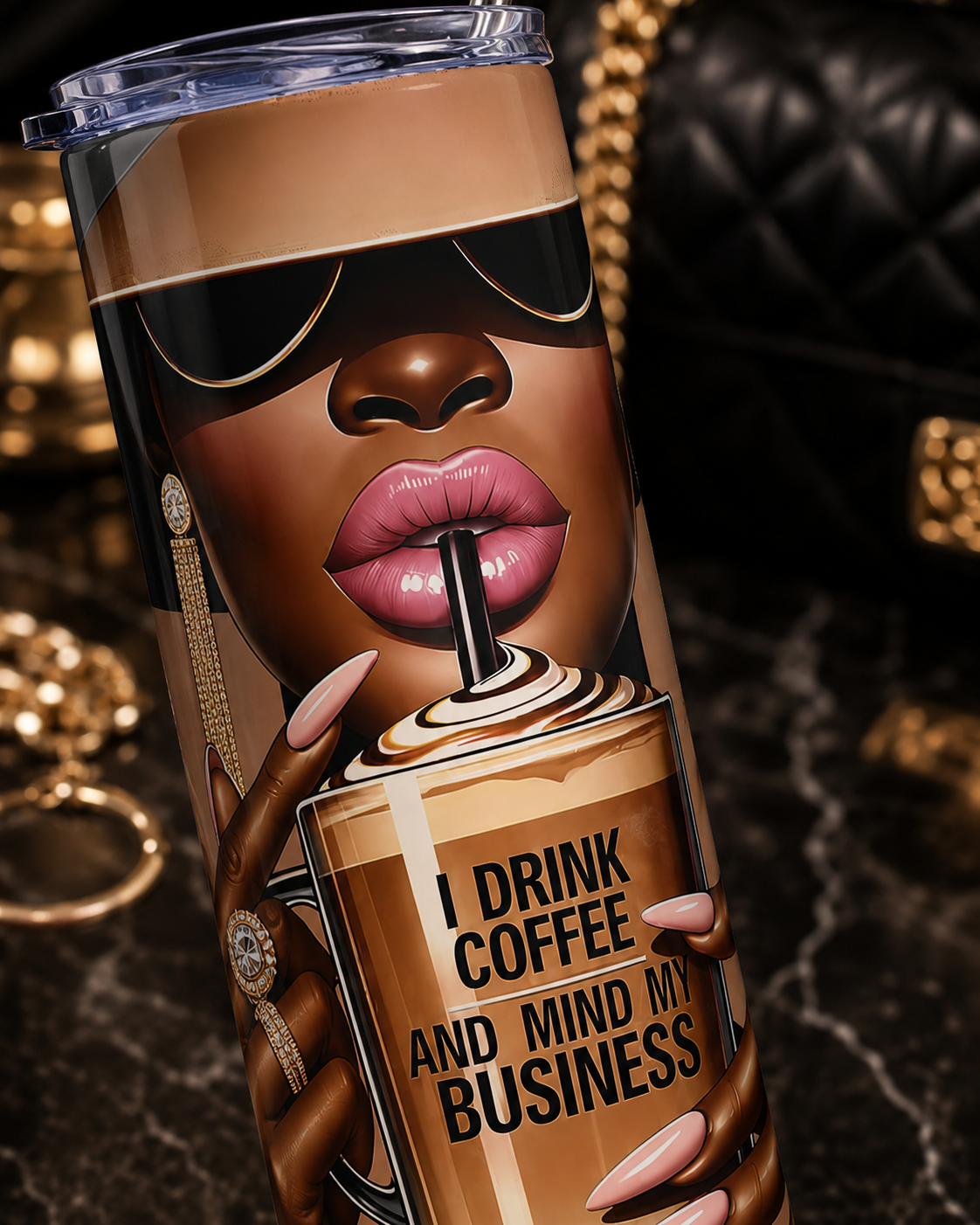 "I Drink Coffee and Mind My Business" 20oz Stainless Tumbler