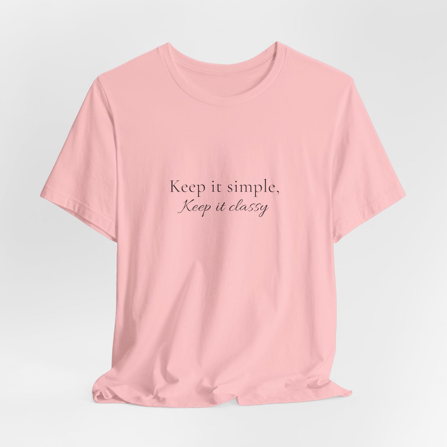 Keep It Simple Tee – Minimalist Script Graphic T-Shirt
