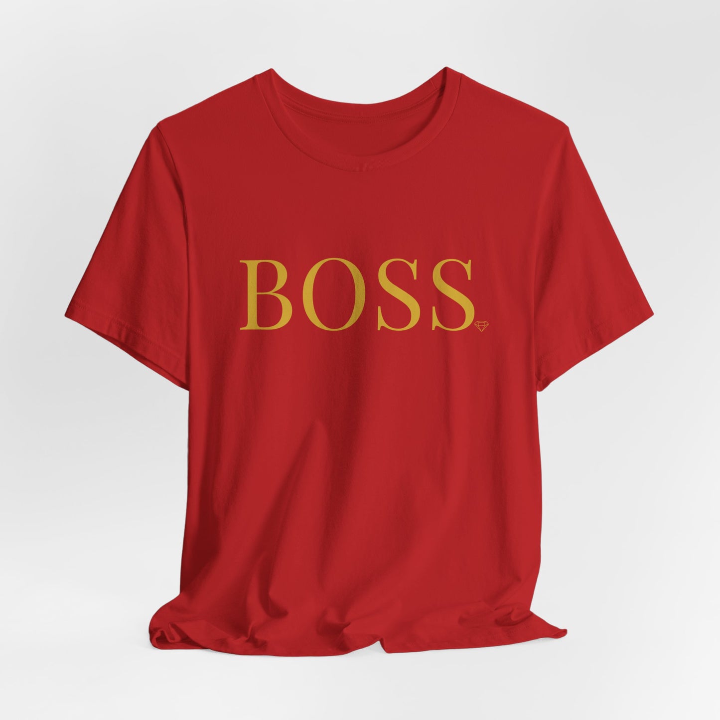 Gold 'BOSS' Text T-Shirt | Tee, Minimal Typography