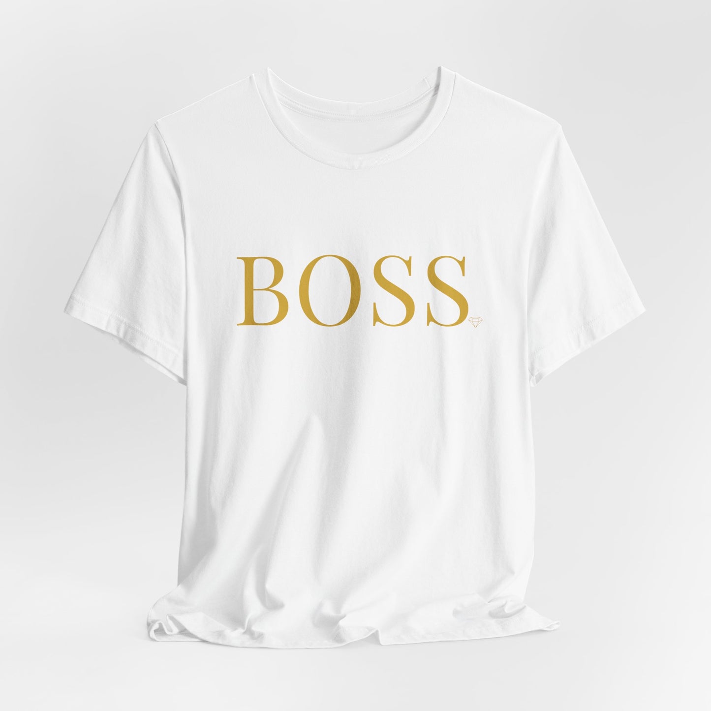 Gold 'BOSS' Text T-Shirt | Tee, Minimal Typography