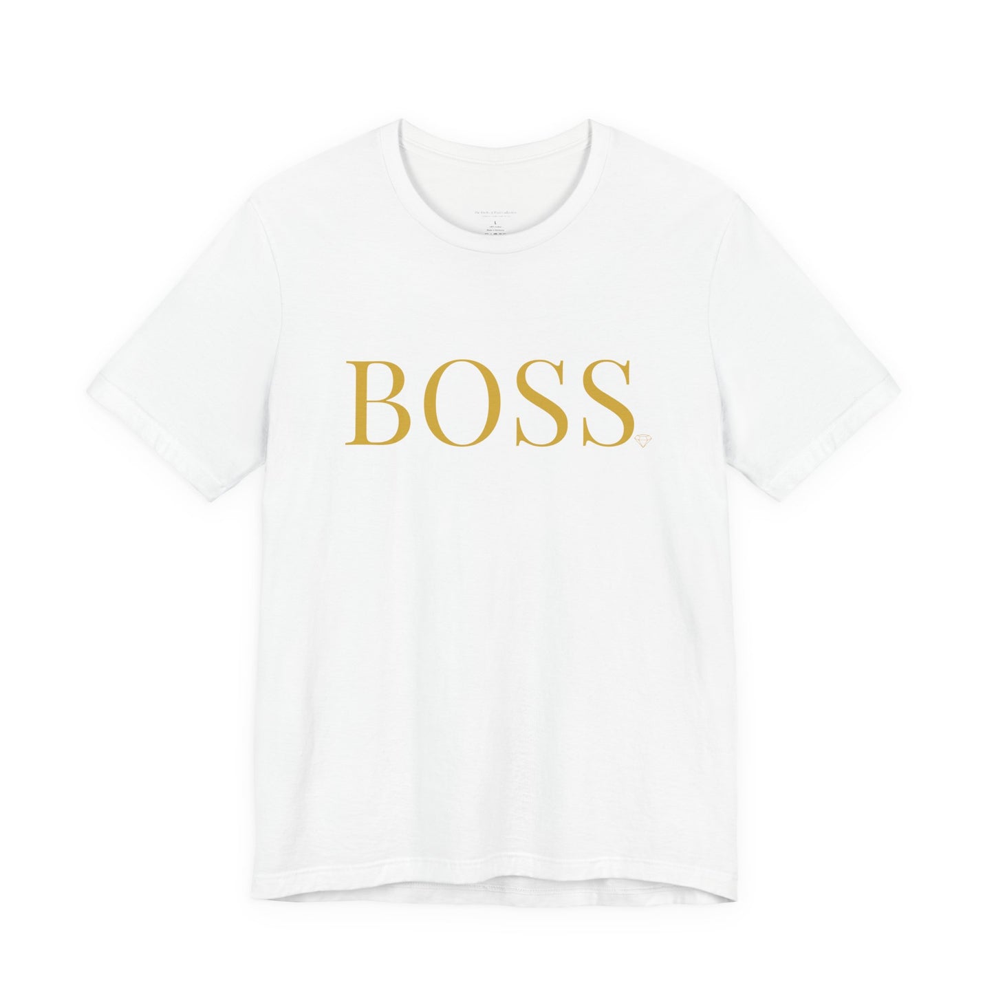 Gold 'BOSS' Text T-Shirt | Tee, Minimal Typography