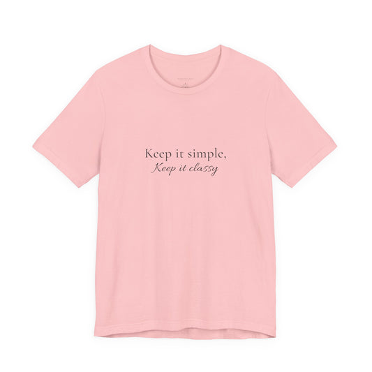 Keep It Simple Tee – Minimalist Script Graphic T-Shirt